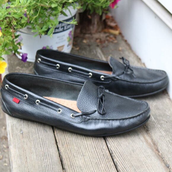 Marc Joseph New York Black Tumbled Leather Classic Driving Mocs Loafers Sz 10 - Picture 5 of 11